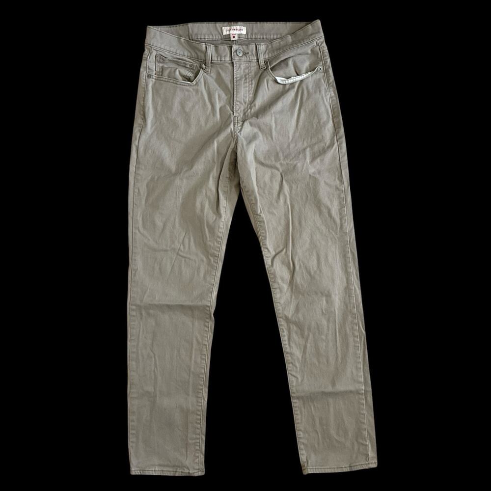 Lucky Brand 121 Slim Straight Men's Size 34x32 Tan Khaki Stretch Chino Pant